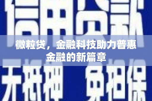 临潭微粒贷，金融科技助力普惠金融的新篇章