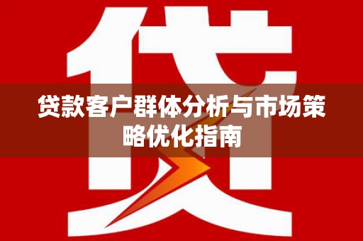 临潭贷款客户群体分析与市场策略优化指南
