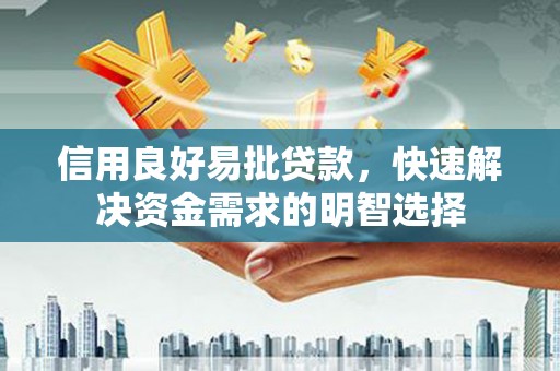 临潭信用良好易批贷款，快速解决资金需求的明智选择