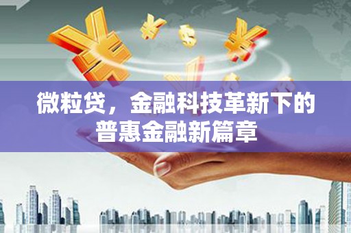 临潭微粒贷，金融科技革新下的普惠金融新篇章