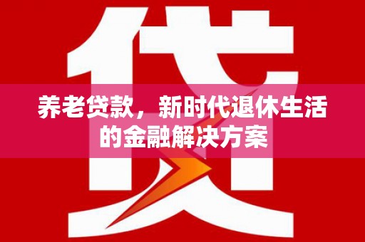 临潭养老贷款，新时代退休生活的金融解决方案
