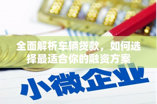 临潭全面解析车辆贷款，如何选择最适合你的融资方案