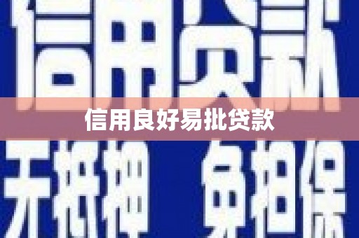 临潭信用良好易批贷款